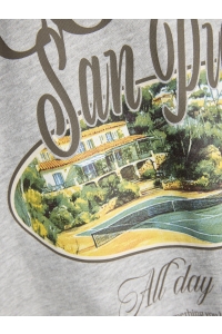 JACK&JONES ORIGINALS JXGIA LOOSE LS PRINT CREW SWT light grey melange/tennis court