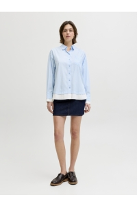 Jack and Jones JXCARO POPLIN LS DOUBLE SHIRT WVN skyway/stripes