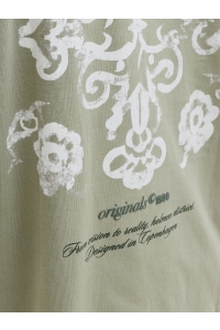 Jack and Jones JORMONTAUK BACK GRAPHIC TEE SSCN EA: seagrass
