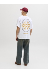 Jack and Jones JORMONTAUK BACK GRAPHIC TEE SSCN EA: bright white/w. bandana