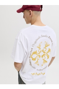 Jack and Jones JORMONTAUK BACK GRAPHIC TEE SSCN EA: bright white/w. bandana