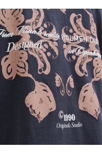 Jack and Jones JORMONTAUK BACK GRAPHIC TEE SSCN EA: odyssey gray/w. bandana