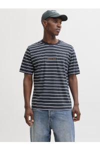 Jack and Jones JORNORREBRO STRIPE TEE SS CN LN sky captain