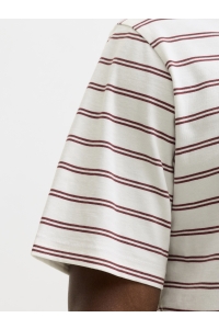 Jack and Jones JORNORREBRO STRIPE TEE SS CN LN cabernet