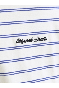 Jack and Jones JORNORREBRO STRIPE TEE SS CN LN cloud dancer