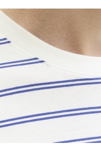 Jack and Jones JORNORREBRO STRIPE TEE SS CN LN cloud dancer