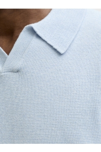 JACK%JONES PREMIUM JPRBLAMILANO SPRING SPLIT NECK SS S: chambray blue/twist