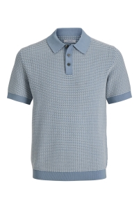 Jack and Jones JPRBLUKINGSLEY KNIT POLO SS LN ashley blue/twist
