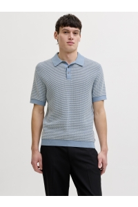 Jack and Jones JPRBLUKINGSLEY KNIT POLO SS LN ashley blue/twist
