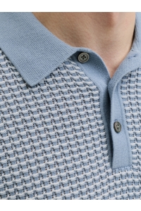 Jack and Jones JPRBLUKINGSLEY KNIT POLO SS LN ashley blue/twist
