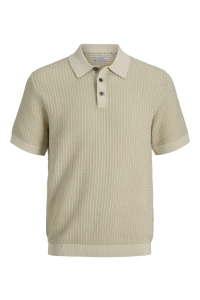 Jack and Jones JPRBLUKINGSLEY KNIT POLO SS LN whitecap gray/twist