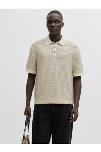 Jack and Jones JPRBLUKINGSLEY KNIT POLO SS LN whitecap gray/twist