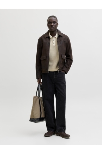 Jack and Jones JPRBLUKINGSLEY KNIT POLO SS LN whitecap gray/twist