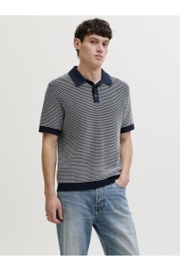 Jack and Jones JPRBLUKINGSLEY KNIT POLO SS LN sky captain/twist