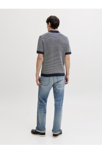 Jack and Jones JPRBLUKINGSLEY KNIT POLO SS LN sky captain/twist