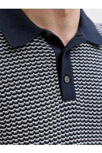 Jack and Jones JPRBLUKINGSLEY KNIT POLO SS LN sky captain/twist