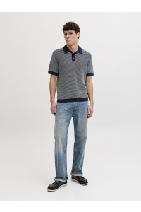 Jack and Jones JPRBLUKINGSLEY KNIT POLO SS LN sky captain/twist