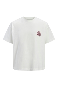 Jack and Jones JORMAINE BACK TEE SS CREW NECK SN cloud dancer
