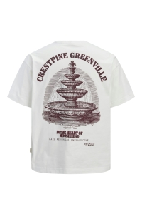 Jack and Jones JORMAINE BACK TEE SS CREW NECK SN cloud dancer