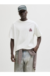 Jack and Jones JORMAINE BACK TEE SS CREW NECK SN cloud dancer