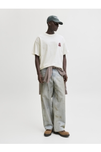 Jack and Jones JORMAINE BACK TEE SS CREW NECK SN cloud dancer