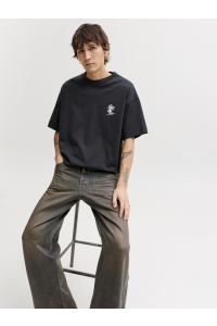 Jack and Jones JORMAINE BACK TEE SS CREW NECK SN black