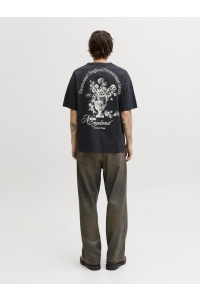 Jack and Jones JORMAINE BACK TEE SS CREW NECK SN black