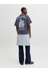 Jack and Jones JORMAINE BACK TEE SS CREW NECK SN odyssey gray