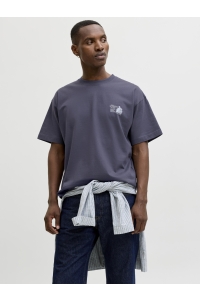 Jack and Jones JORMAINE BACK TEE SS CREW NECK SN odyssey gray