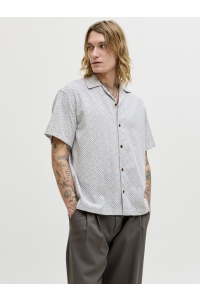 Jack and Jones JPRBLUWINSON PRINT DOBBY S/S SHIRT : ashley blue/relaxfit