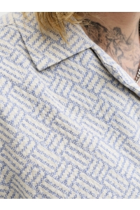 Jack and Jones JPRBLUWINSON PRINT DOBBY S/S SHIRT : ashley blue/relaxfit