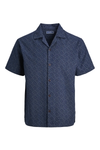 Jack and Jones JPRBLUWINSON PRINT DOBBY S/S SHIRT : pageant blue/relaxfit
