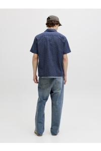 Jack and Jones JPRBLUWINSON PRINT DOBBY S/S SHIRT : pageant blue/relaxfit