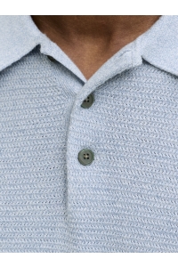 Jack and Jones JPRBLURILEY KNIT POLO SS SN ashley blue/twist