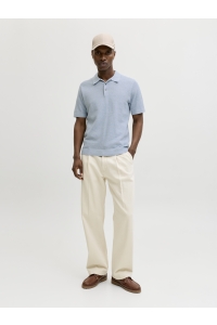 Jack and Jones JPRBLURILEY KNIT POLO SS SN ashley blue/twist