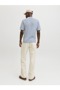Jack and Jones JPRBLURILEY KNIT POLO SS SN ashley blue/twist