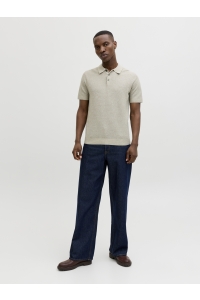 Jack and Jones JPRBLURILEY KNIT POLO SS SN mermaid/twist