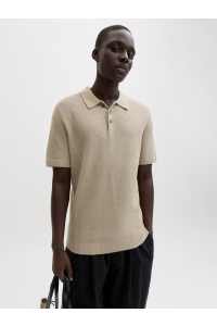 Jack and Jones JPRBLURILEY KNIT POLO SS SN lemon pepper/twist