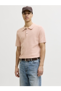 Jack and Jones JPRBLURILEY KNIT POLO SS SN misty rose/twist