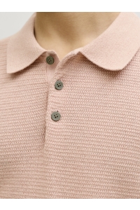 Jack and Jones JPRBLURILEY KNIT POLO SS SN misty rose/twist