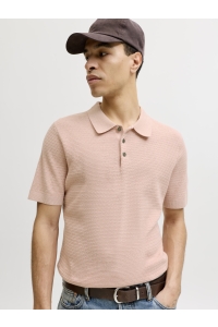 Jack and Jones JPRBLURILEY KNIT POLO SS SN misty rose/twist