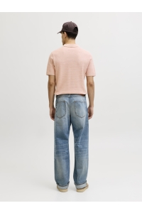 Jack and Jones JPRBLURILEY KNIT POLO SS SN misty rose/twist