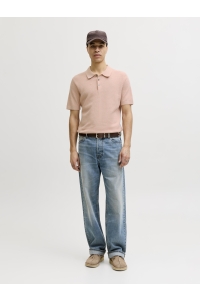 Jack and Jones JPRBLURILEY KNIT POLO SS SN misty rose/twist