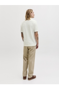 Jack and Jones JPRBLURILEY KNIT POLO SS SN cloud dancer