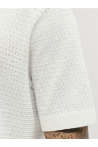 Jack and Jones JPRBLURILEY KNIT POLO SS SN cloud dancer