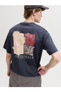 Jack and Jones JORMONTAUK AOP BACK TEE SS CREW NEC: odyssey gray