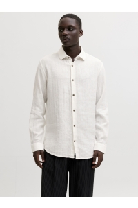 Jack and Jones JPRBLAPARKER LINEN BLEND L/S SHIRT cloud dancer