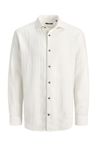 Jack and Jones JPRBLAPARKER LINEN BLEND L/S SHIRT cloud dancer