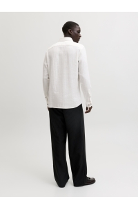 Jack and Jones JPRBLAPARKER LINEN BLEND L/S SHIRT cloud dancer