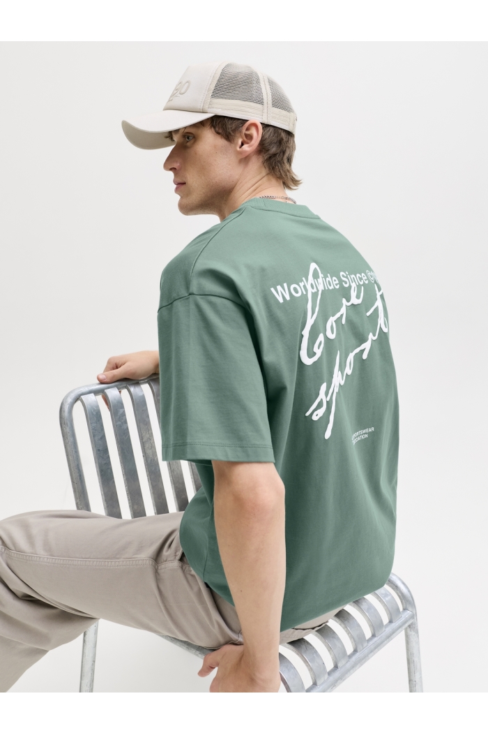 Jack and Jones JCODUST SCRIPT BACK TEE SS CREW NEC: north atlantic